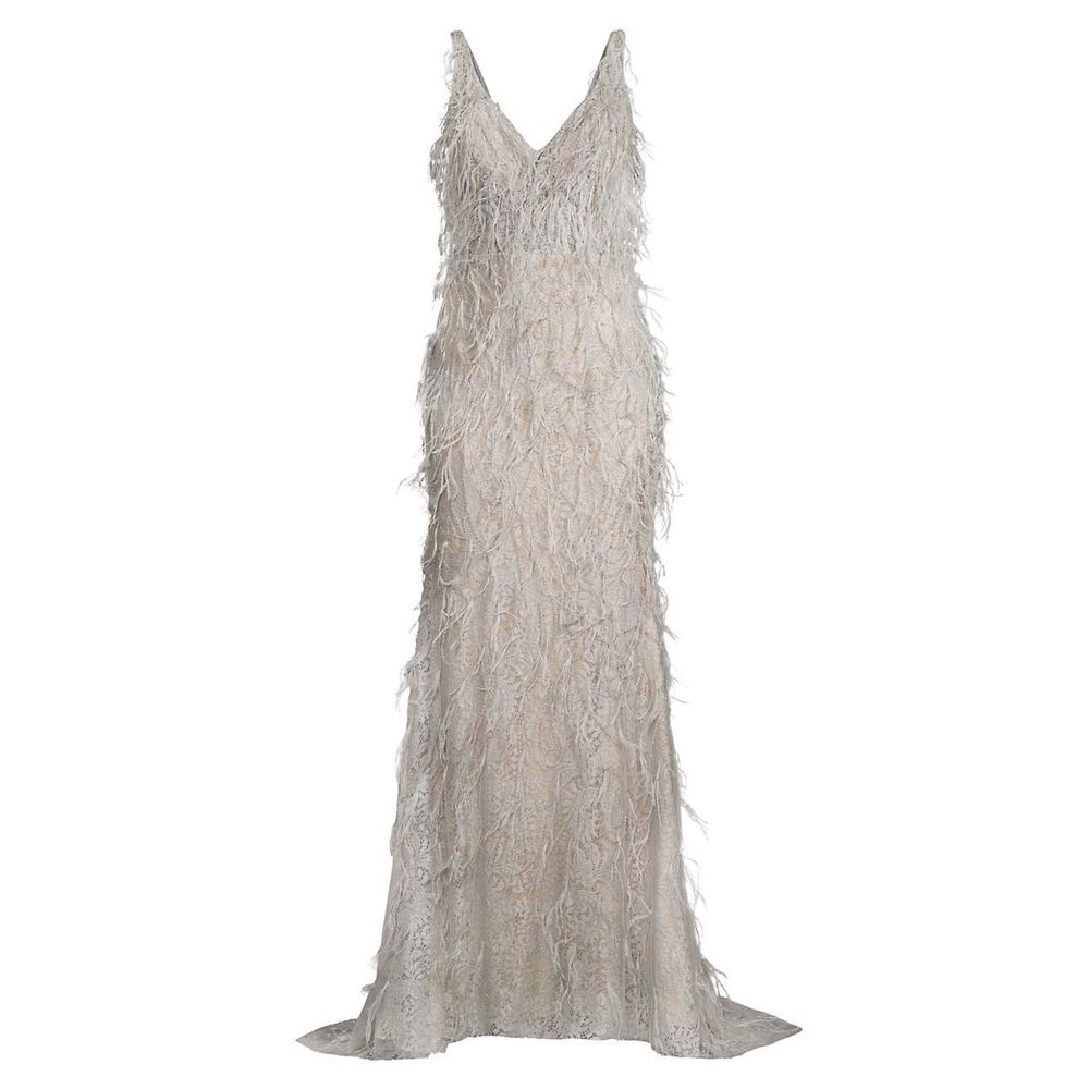 NWT Basix Fringed Sleeveless Gown Size 10 $1190